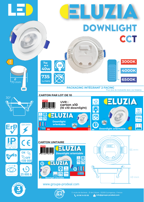 Couverture Downlight CCT 49715