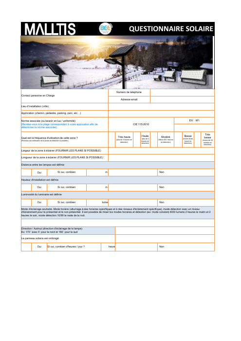 Couverture Questionnaire projet solaire